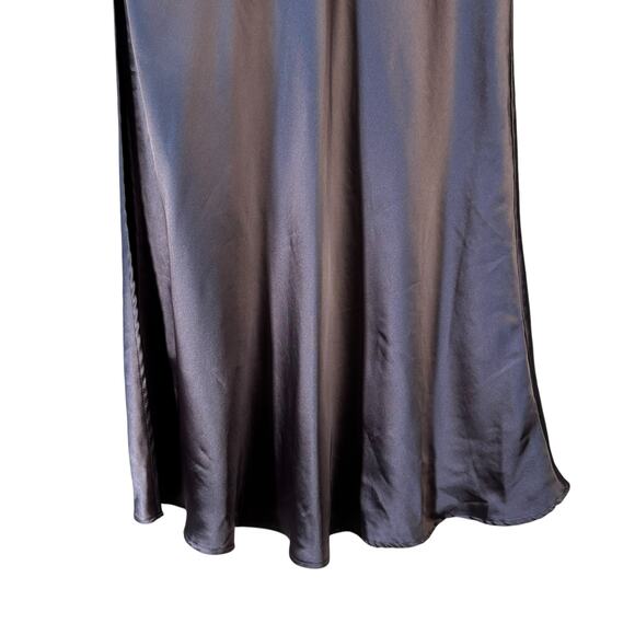 Zara Satin Effect Midi Skirt Slit with Lace Leggings Lining Gray S Whimsigoth - Picture 9 of 16